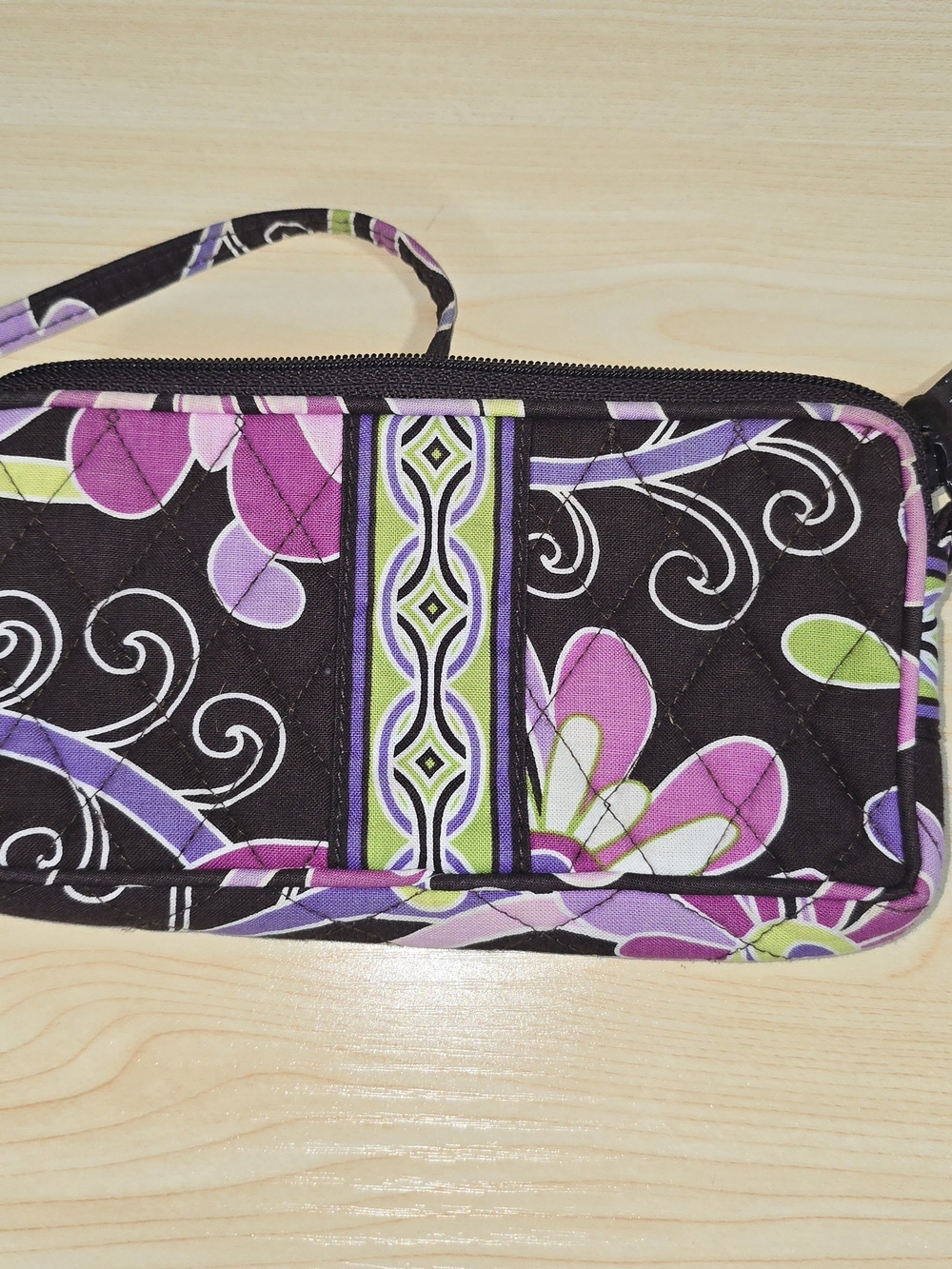 Vera Bradley Purple Floral Zip Wristlet